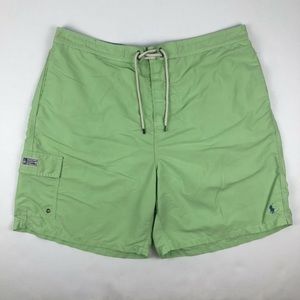 Polo Ralph Lauren Mens Size 2XB Green Swim Trunks Swimwear Shorts